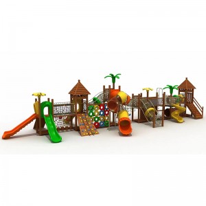 Renewable Design for Outdoor Wooden Slide for Children Amusement Equipment