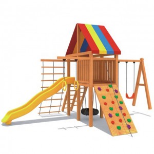 Équipement de terrain de jeu extérieur en bois pour enfants de différentes conceptions de haute qualité