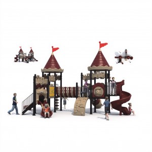 Popular Amusement Park Kindergarten Plastic Outdoor Slide Castle Shape Plastic Slide Customized for Kids