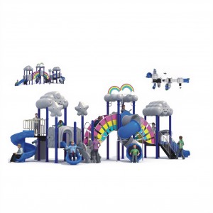 Hot Sale Blue Grey Plastic Outdoor Slide Cloud Shape Slide Customized Children Slide and Swing Set for Kids