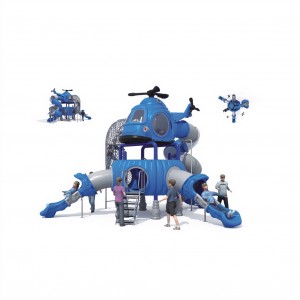 Висококвалитетни пластични тобоган у облику свемирског брода за забавни парк прилагођена опрема за игралиште за децу