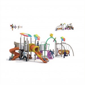 Popular Coloful Kindergarten Plastic Outdoor Slide Flower Shape Sliding and Climbing Set Customized for Kids