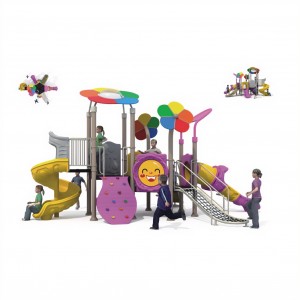 Popular Coloful Kindergarten Plastic Outdoor Slide Flower Shape Sliding and Climbing Set Customized for Kids