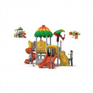 Scivolo a tema forestale con scivolo all'aperto in plastica colorata del parco divertimenti popolare personalizzato per i bambini