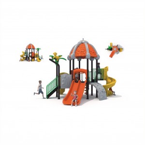 Priljubljeni zabaviščni park, barviti plastični zunanji tobogan Forest Theme Slide, prilagojen otrokom