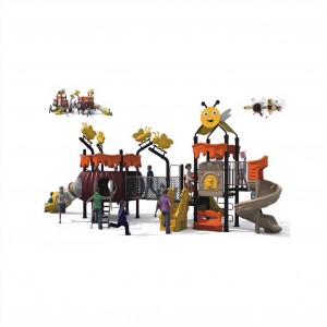 Công viên giải trí bán chạy bằng nhựa Trượt ngoài trời Hình dạng con ong Trượt nhựa Thiết bị sân chơi ngoài trời được tùy chỉnh cho trẻ em