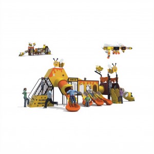 Plastični tobogan za zabaviščni park v obliki čebel Plastični tobogan za zunanja igrišča, prilagojena otrokom