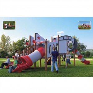 Hot Selling Factory Priis Amusement Park Plastic Slide Houten Series Kids Oanpast Outdoor Playground Equipment