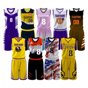 Multiple Design Reversible Basketball Jersey Team Set Your Own Print Men Kids Youth Suit Custom Logo Basketball Uniform Jersey