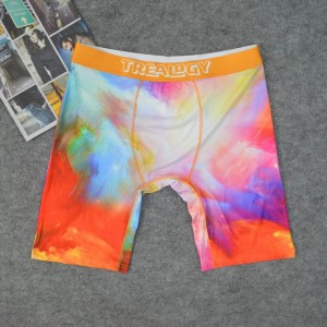 New Bright-Coloured Boxers Men’s Underwear Polyester Long Custom Logo Boxer Briefs Male