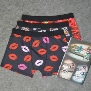 2023 Wholesale Valentines Day Men Boxer Custom Boxer For Men Full Print Roses Cheap Underwear Men