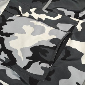 Custom Logo Camo Windbreaker Men Oem Streetwear Pullover Camouflage Print Jacket