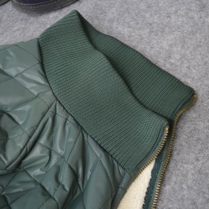 High Quality Diamond PU Fabric Zip Up Fashion Winter Jacket For Men