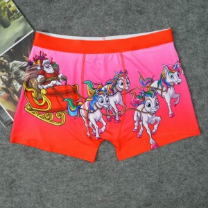 Christmas Sublimation Print Low MOQ Boxer Briefs Full Custom Underwear OEM And ODM Service New Year