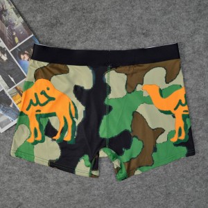Wholesale OEM & ODM Custom Comfortable Men Boxer Underwear Top Quality Camo Printed Briefs Shorts