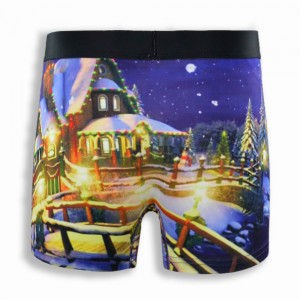 Wholesale Custom Design Christmas Eve Men Short Boxer Briefs Polyester High Quality Fast Delivery Underwear