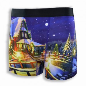 Wholesale Custom Design Christmas Eve Men Short Boxer Briefs Polyester High Quality Fast Delivery Underwear