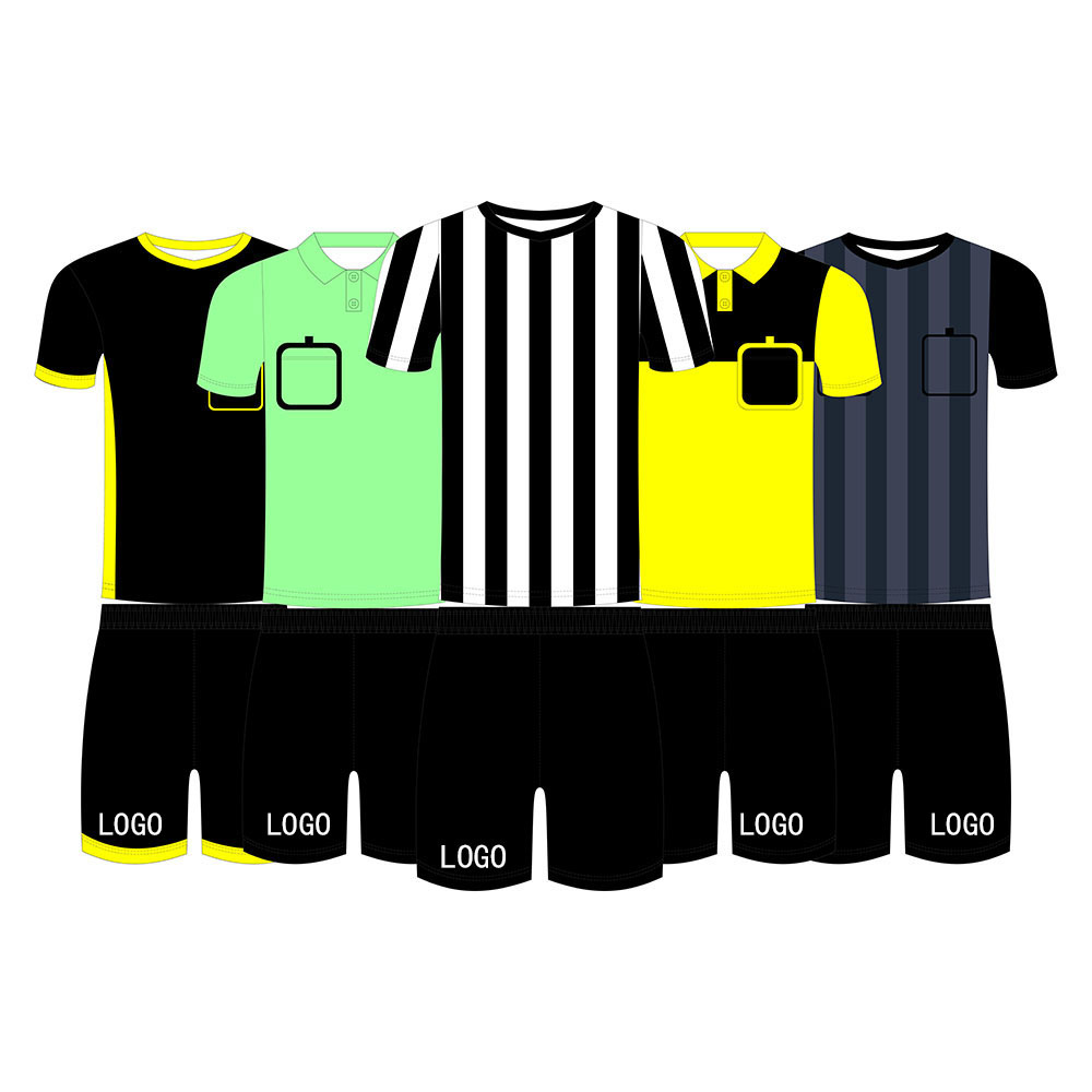 Online Design High Quality Soccer Referee Wear Set Team Custom Logo With Label Football Soccer Uniform Jersey Referee