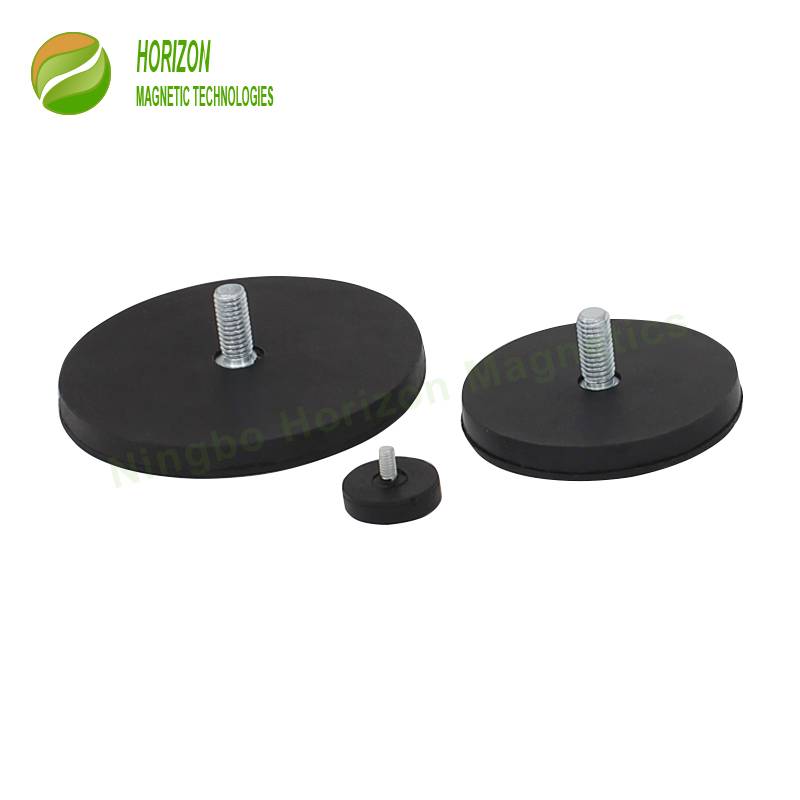 China Manufacturer for China Anti-Scratch Neodymium Rubber Coated Magnet for off-Road Vehicle Lighting, Outdoors Level Strong Magnetic Base with Screwed Bush for LED Working