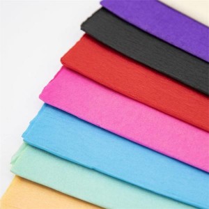 Good Quality but Cheap Priced Colour Crepe Paper. Colour Dyed or Printed. Various Stretch Rates, Colours, Grammages and Sizes