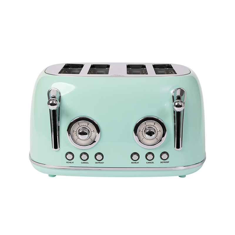 KA0201 HOWSTODAY Slice Toaster 4-Slot with 6 Browning Settings and Double Side Baking with Removable Crumb Tray