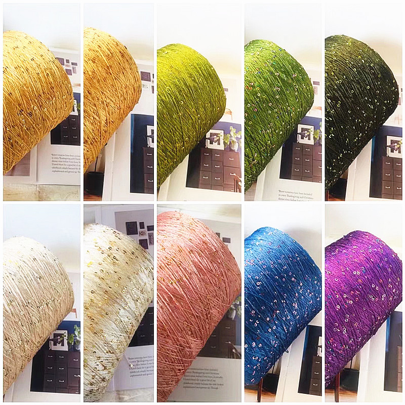 High quality fancy 1MM 2MM 100% Polyester Sequine yarn Featured Image