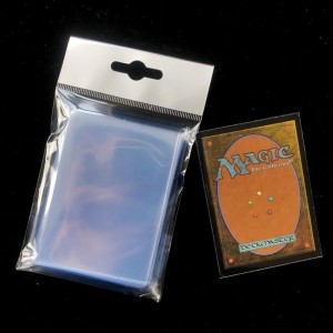 Perfect size Crystal clear/sky blue board game card sleeve
