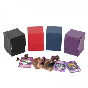 PU leather deck box with Magnet for Desk Gaming Card