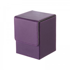 PU leather deck box with Magnet for Desk Gaming Card