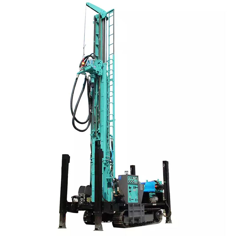 Crawler type well drilling rig -280m high pressure pneumatic hydrauli