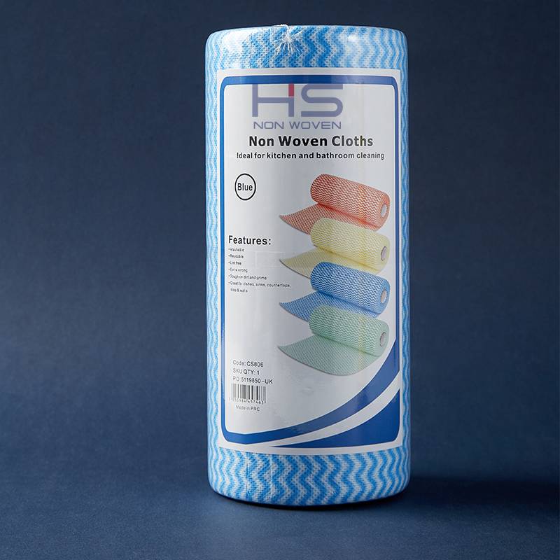 Best Price on Push Wet Wipes - Non woven Cloth Household Cleaning Wipes with Blue Color – HUASHENG