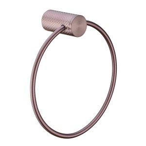 Luxury Solid Brass Brushed Gold Towel Ring Simple European Style Round Towel Ring Wall Mounted Washroom Towel Ring Rack