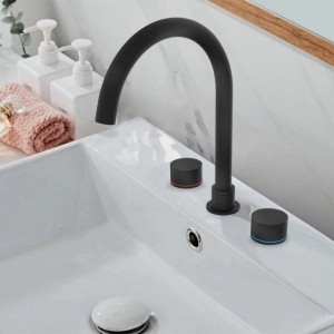 High quality deck mounted 3-hole  brass hot and cold faucet