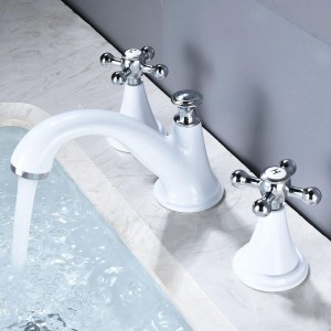 Cheap PriceList for Satin Brass Faucet - Luxury Mixer Hote Dual Handle Brass Bathroom Wash Basin Faucet – Hemoon