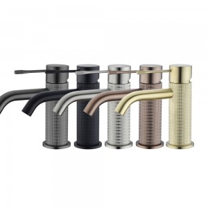 water saving certification basin faucet with knurled design
