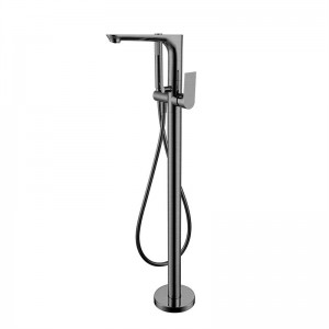 Floor Mount Free Standing Bathtub Faucet With Handheld Shower
