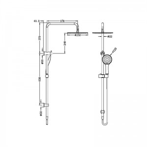 Modern Style Lead Free Brass Construction Twin Shower Set