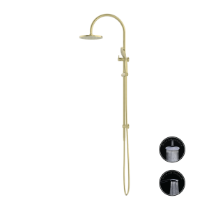 Luxury Opal Twin Shower Set With Air Shower Brushed Gold Brushed Nickel Bathroom Shower System