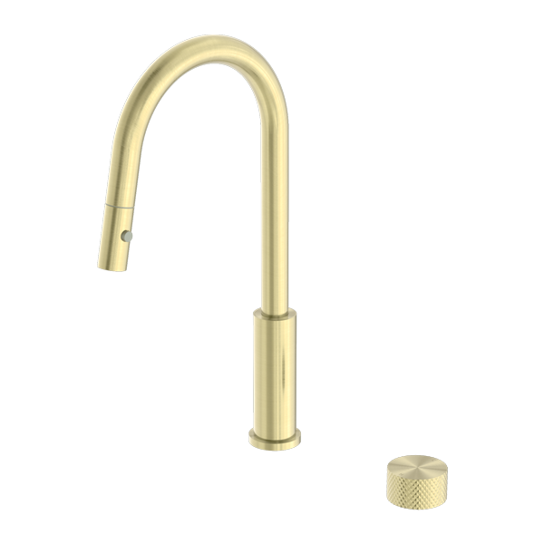 Luxury Brushed Gold Opal Progressive Pull Out Kitchen Mixer
