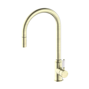 Pull Out Brass Kitchen Faucet Hot Cold Retro Mixer