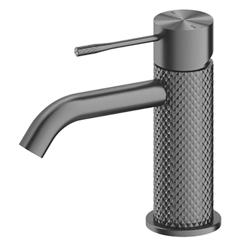 Competitive Price for Gooseneck Bathroom Faucet - Health Brass Ltaly Designer Luxury Knurled Black Basin Taps – Hemoon