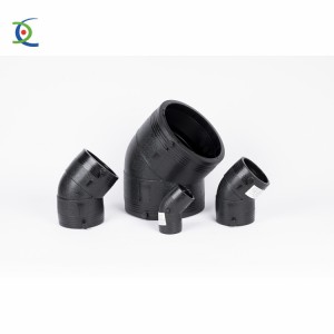 Factory wholesale Custom Dimensions HDPE Plastic Plumbing 45 Degree Pipe Elbow