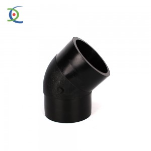 Cheap price Hdpe Pipe Sdr11 - Full sizes HDPE 45 degree elbow for drinking water supply  – Huada