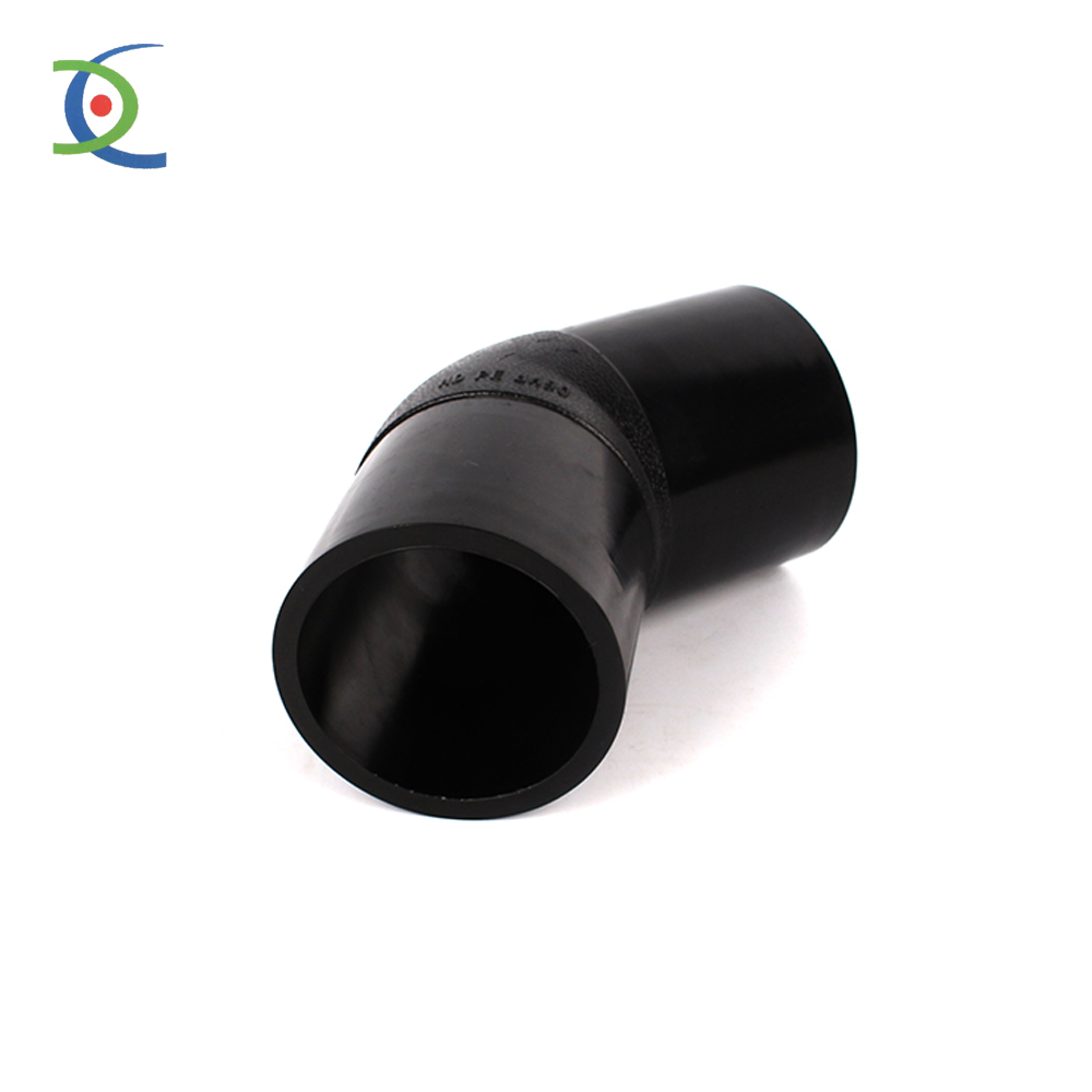 Newly Arrival HDPE Fabricated Fittings PE Water Pipe 45 Deg Elbow