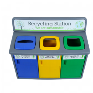 Streamline Waste Segregation with Our 3-Compartment and Customizable Plastic Garbage Bins