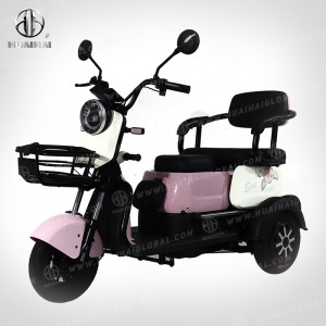 XJIE 500W 48V elektrisk skotercykel Elektrisk trehjuling med trumbroms