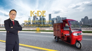 Huaihai K-DE, déi ideal Logistik Cargo Tricycle fir Express Liwwerungen.