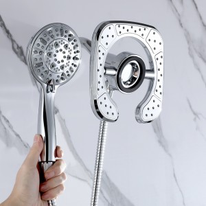 ZM8189 Magnetic Auto-Switch Dual Shower Head with handheld Spray Shower head Kit for Bathroom