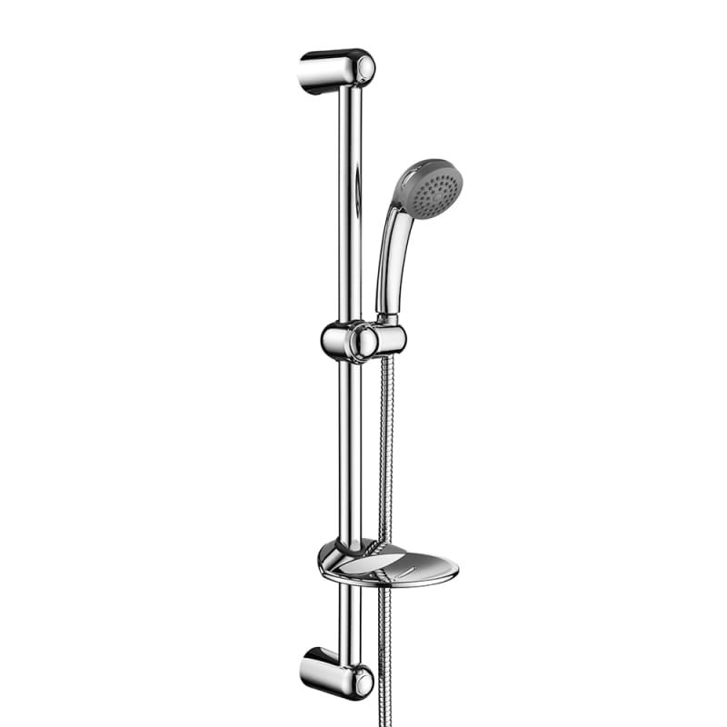 1F1058-6 Conxunto de barras deslizantes de ducha de latón de 26 polgadas con ducha manual de función única e manguera de ducha de 60 polgadas