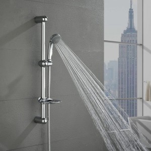 1F1058-6 26 inch Brass Shower Slider Bar Set with single function handheld shower and 60inch shower hose